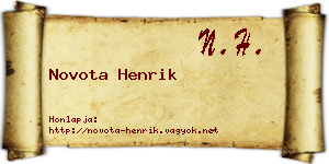 Novota Henrik névjegykártya